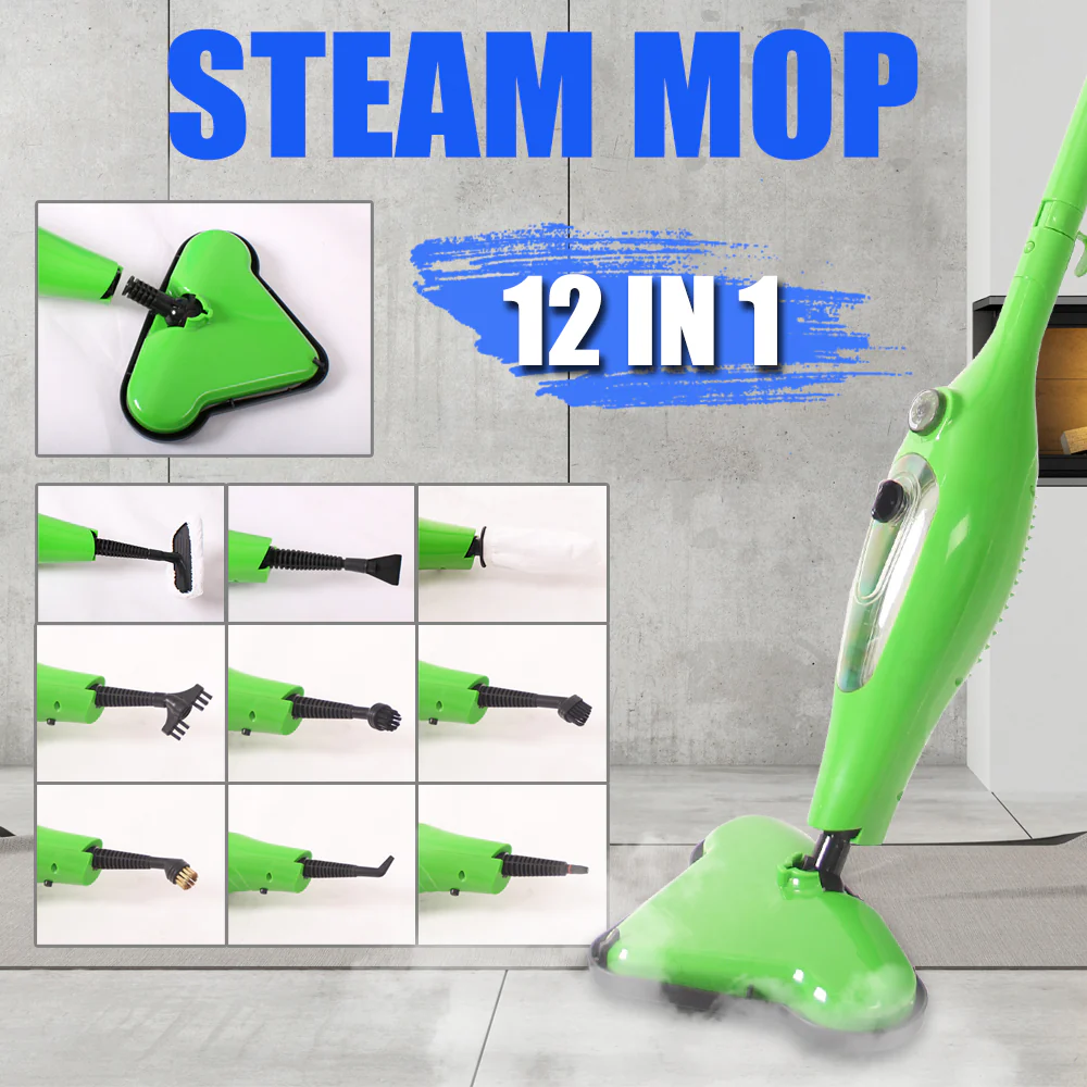 12-in-1 Foldable Handheld Steam Mop & Carpet Cleaner - Image 4