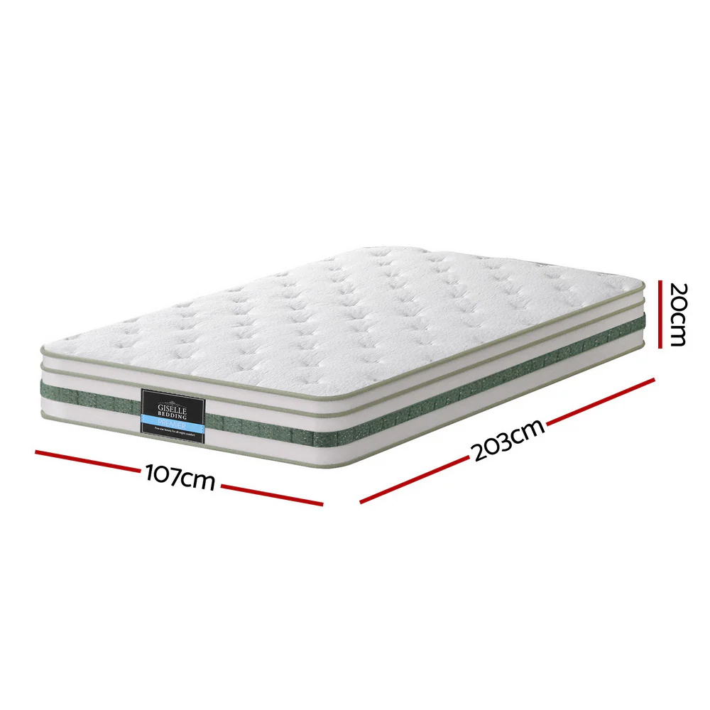 Giselle Bedding | Green Tea Pocket Spring Mattress | 20cm | King Single - Image 4