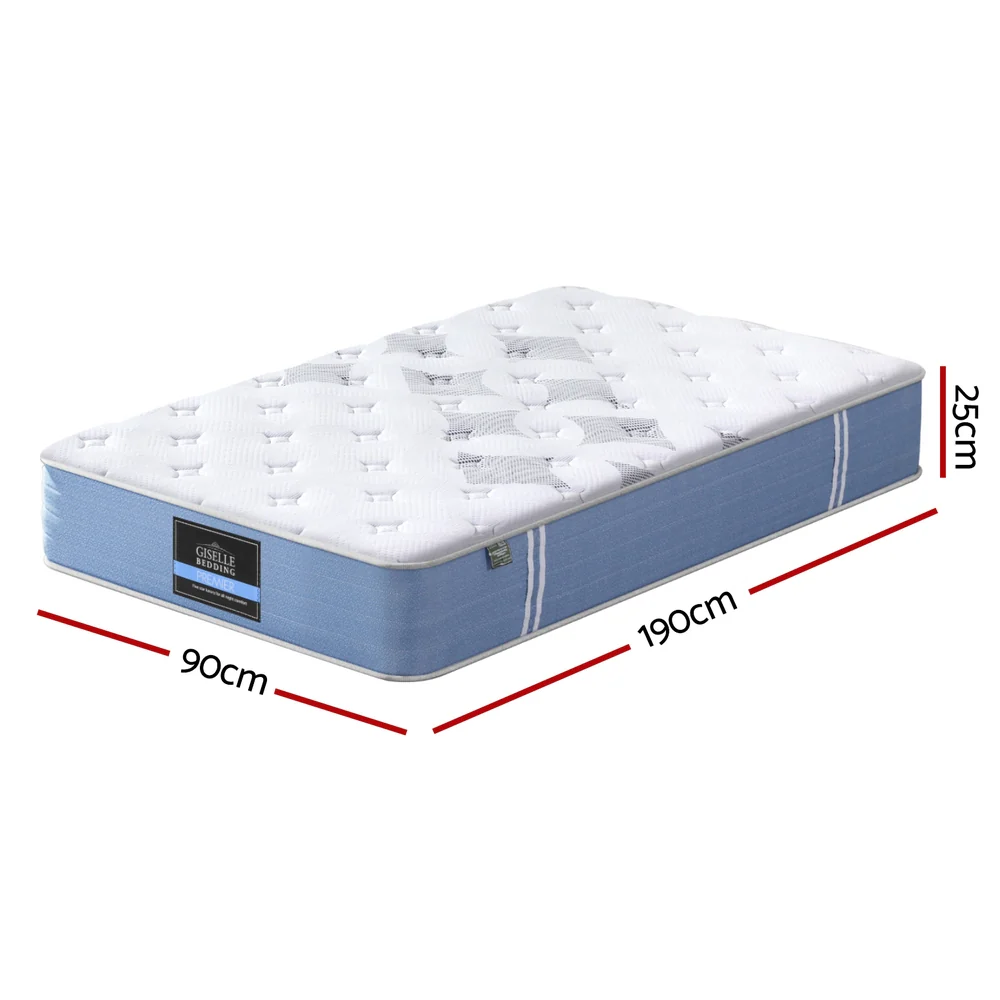 25cm Giselle Mattress Pocket Spring Mattresses Single - Image 3
