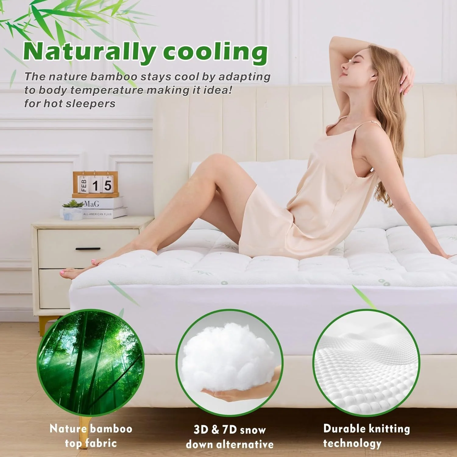 800GSM Bamboo Viscose Pillowtop Mattress Topper | King | Lavender - Image 3