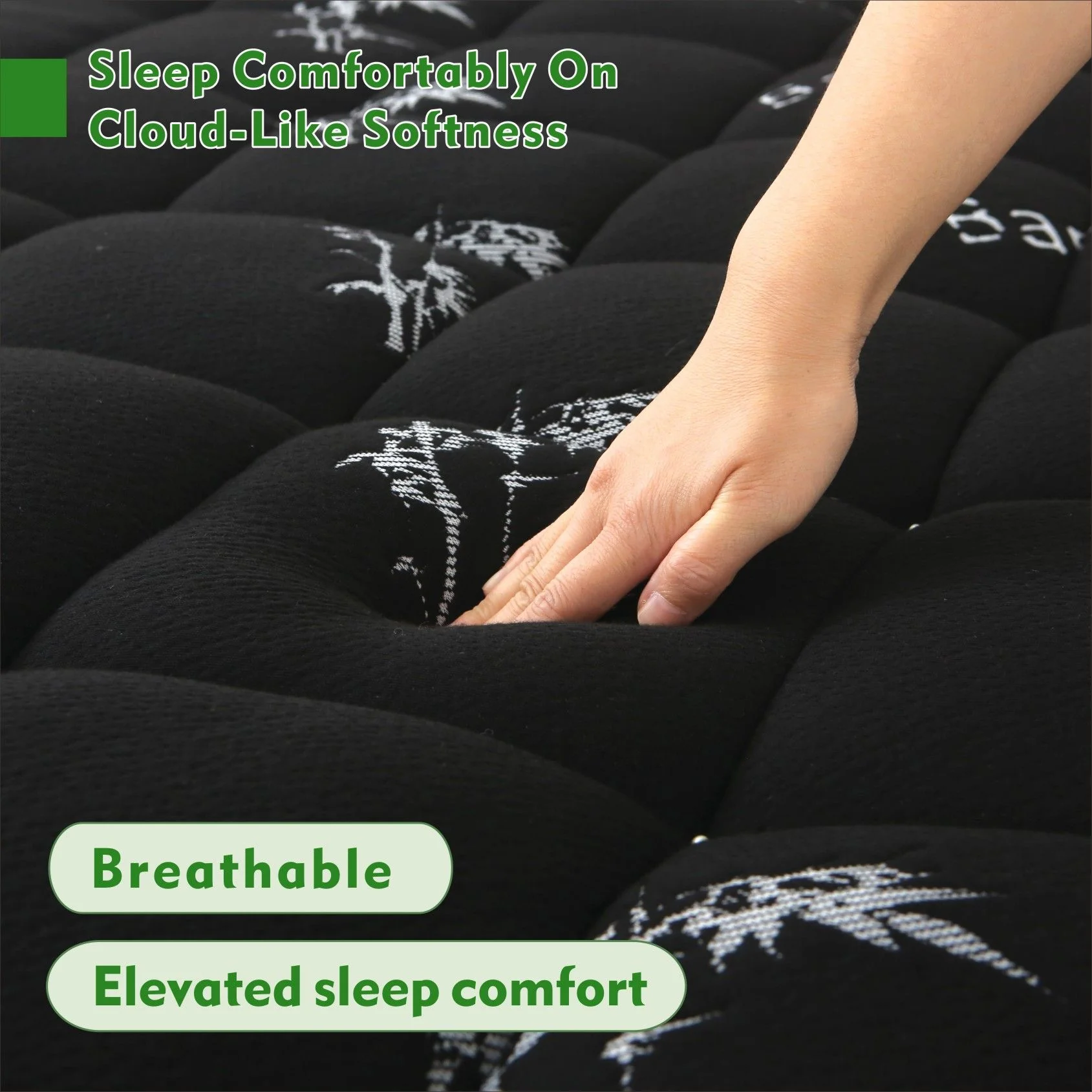 800GSM Bamboo Viscose Pillowtop Mattress Topper | Super King | Charcoal - Image 3