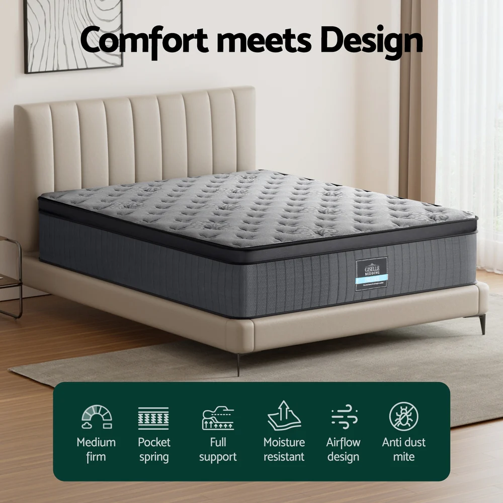 Giselle Bedding | Euro Top Pocket Spring Mattress | 34cm | Queen - Image 4