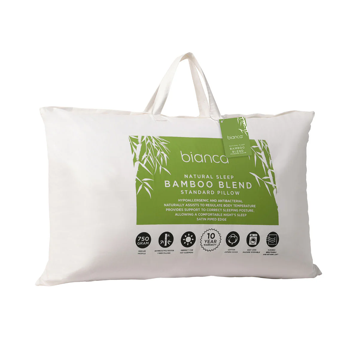Bianca Natural Sleep Bamboo Blend Pillow | Medium Profile | 49 × 72cm