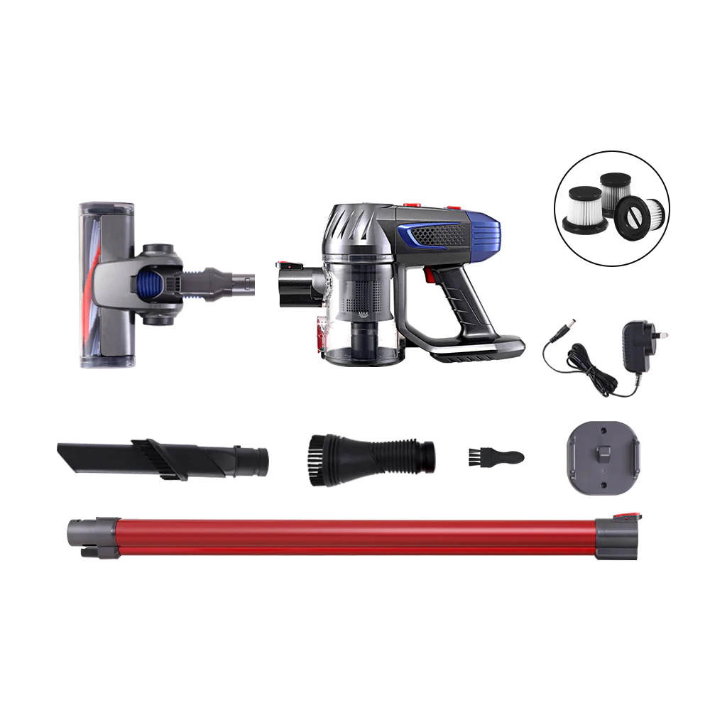Devanti Stick Vacuum Cleaner HEPA Filter I Red I  150W - Image 3