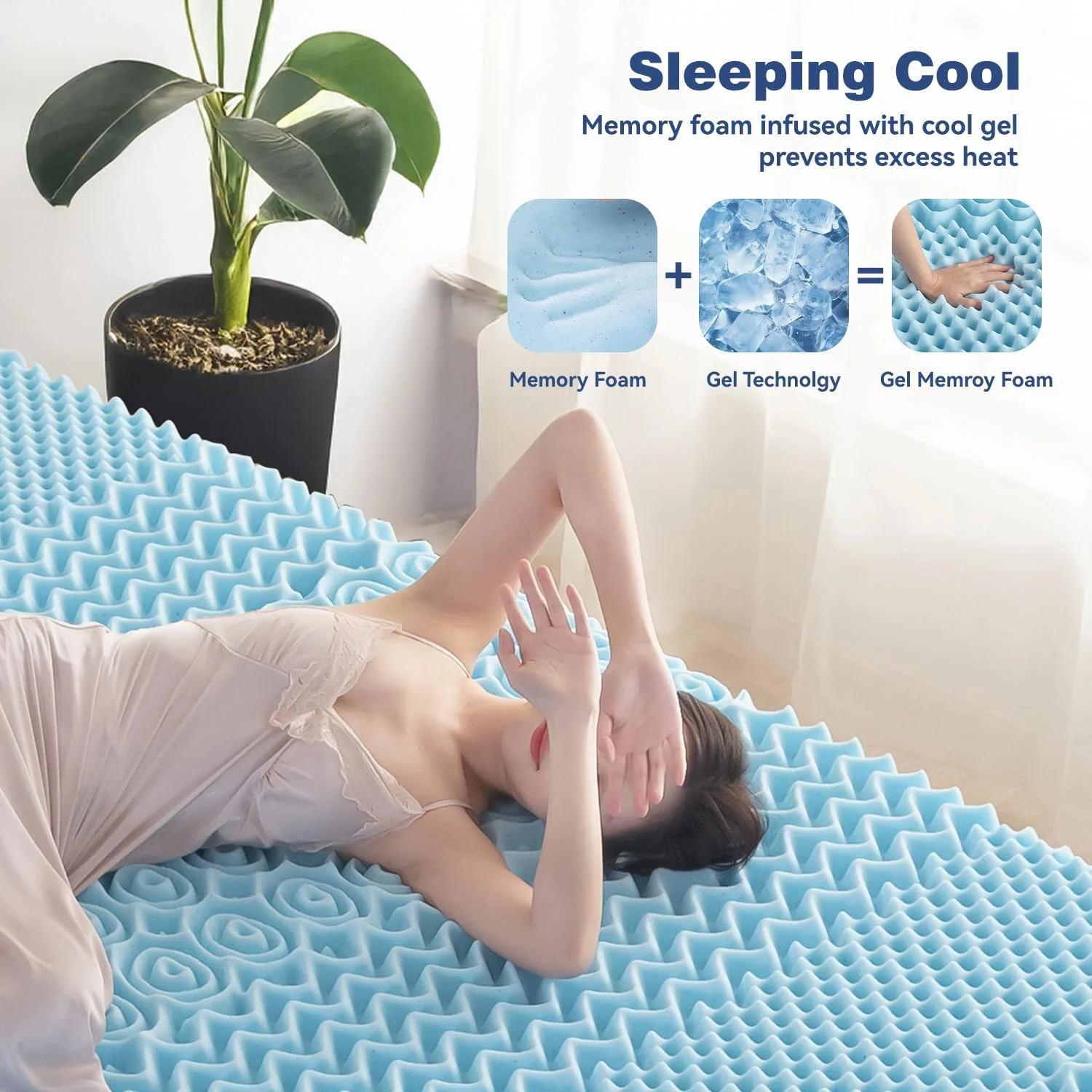 Memory Foam Mattress Topper | 7-Zone | 8cm | Double - Image 4