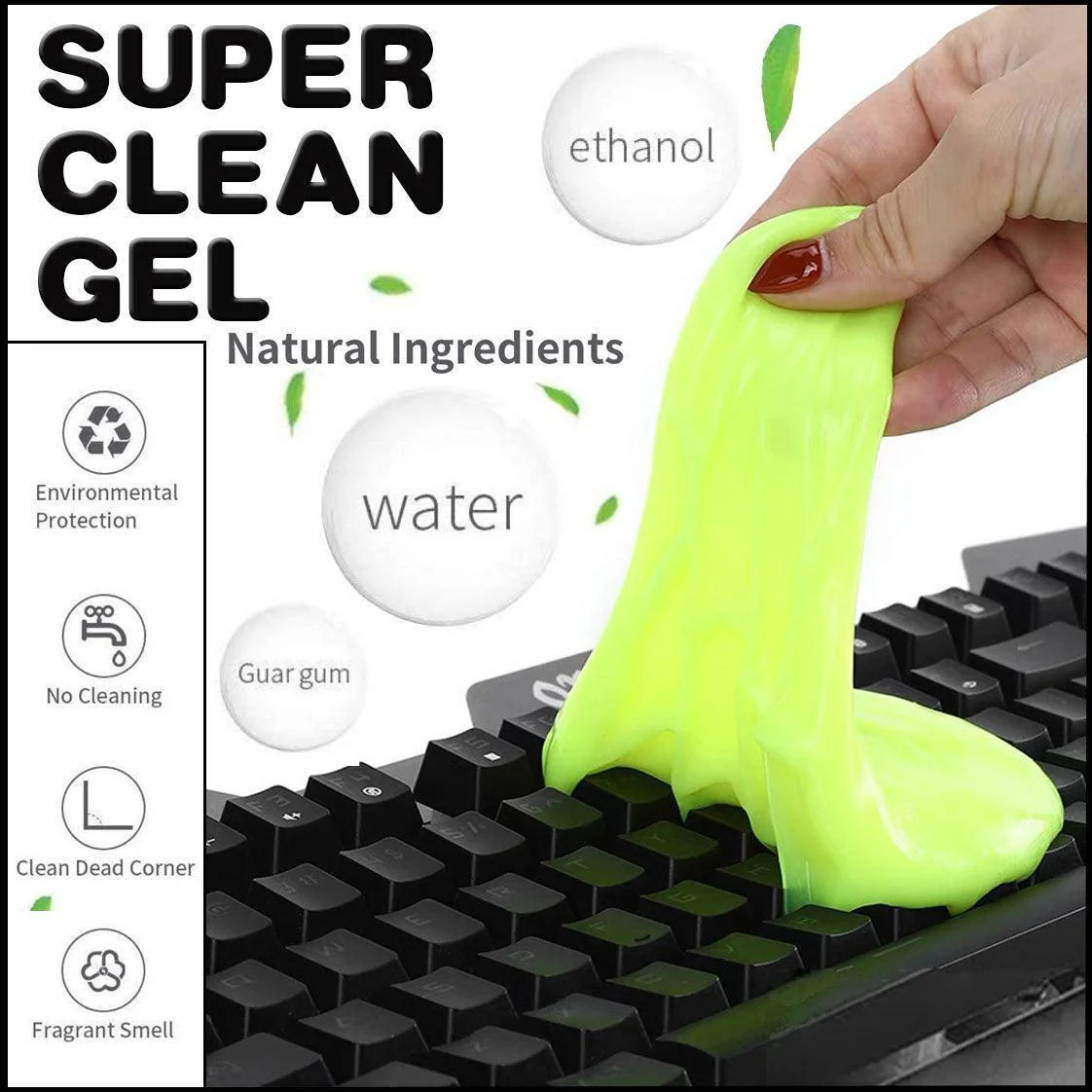 Reusable Cleaning Gel for Keyboards, Cars & Home Surfaces
