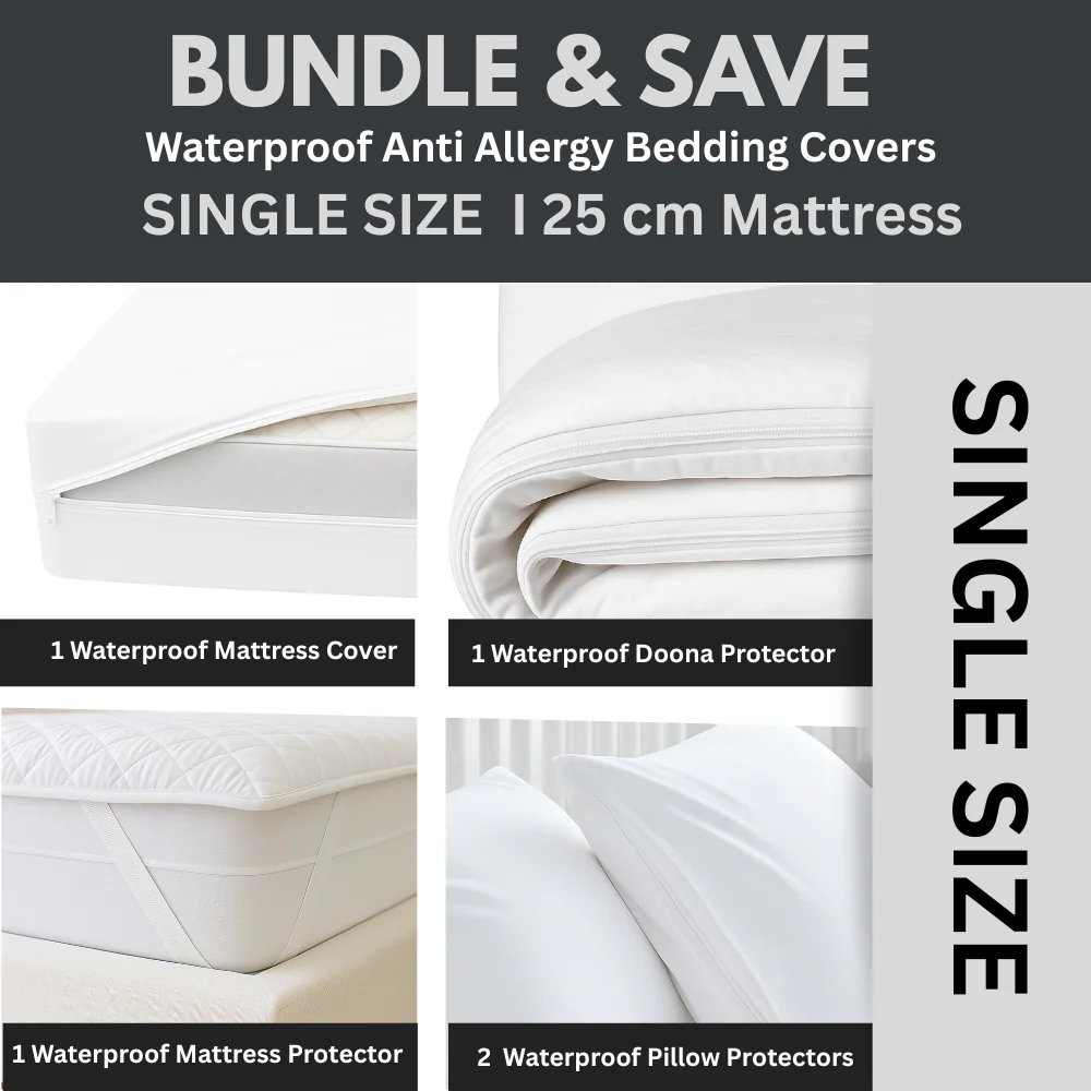 Dust Mite Covers for Bed Complete Set | Waterproof | SINGLE SIZE | 18-24 cm Mattress - Image 11