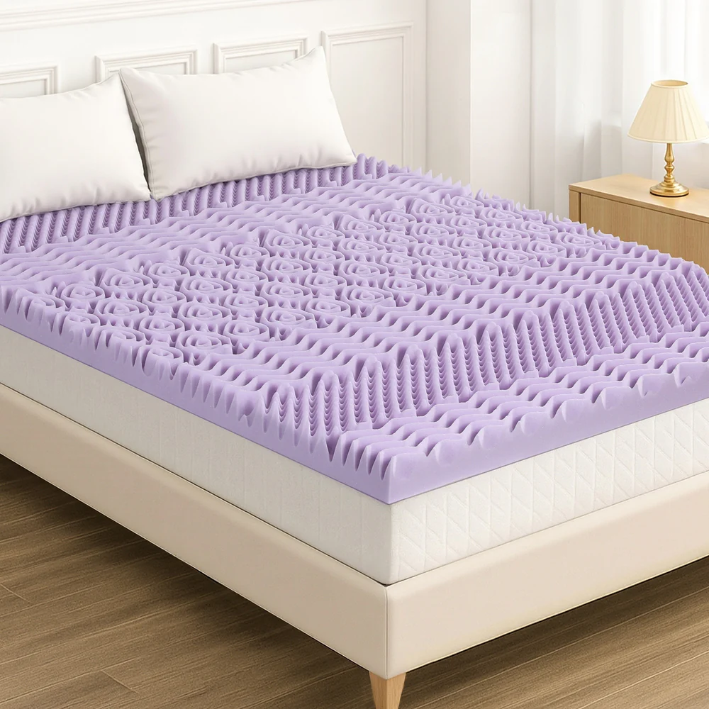 Giselle Bedding 8cm Lavender Memory Foam Mattress Topper | Bamboo Cover | 7-Zone | King - Image 7