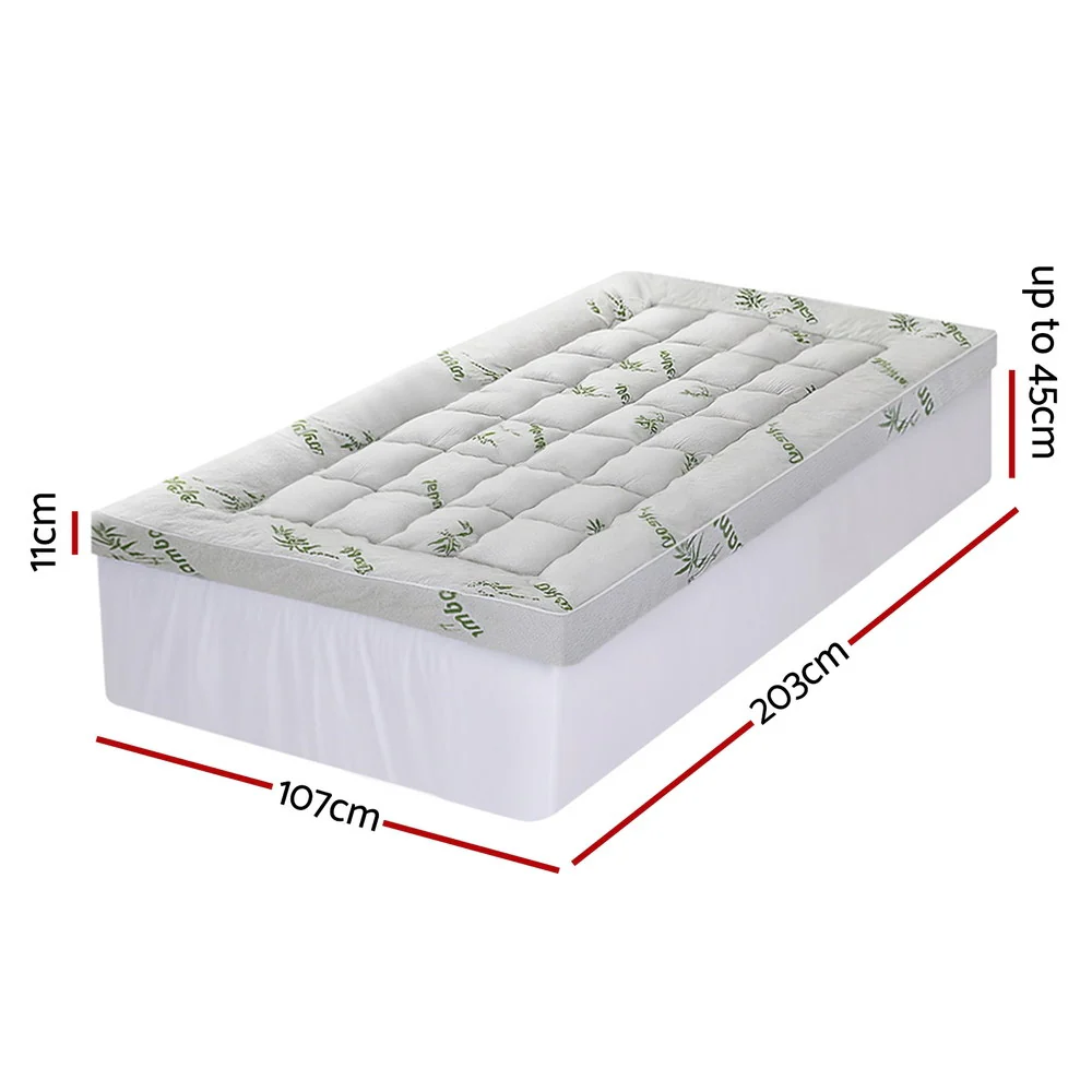 Giselle Bedding | Bamboo Cover Pillowtop Mattress Topper | 11cm | King Single - Image 3