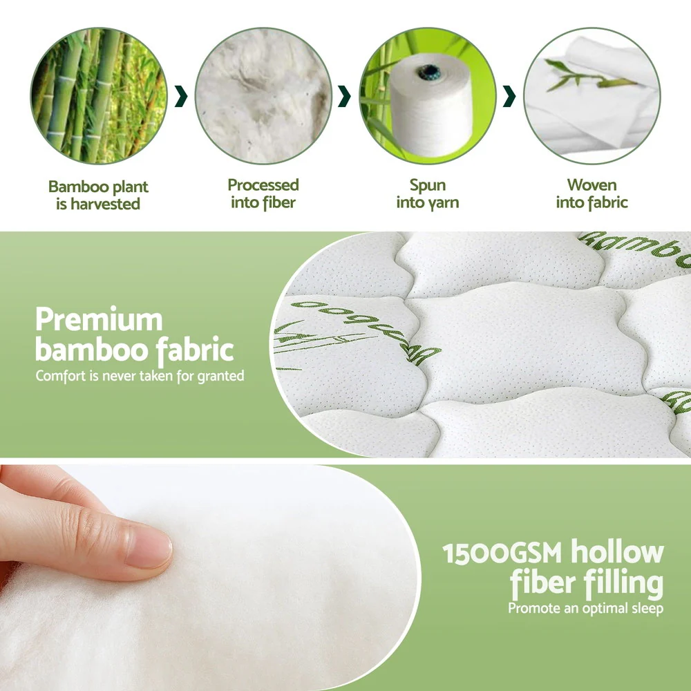 Giselle Bedding | Bamboo Cover Pillowtop Mattress Topper | 11cm | King Single - Image 7