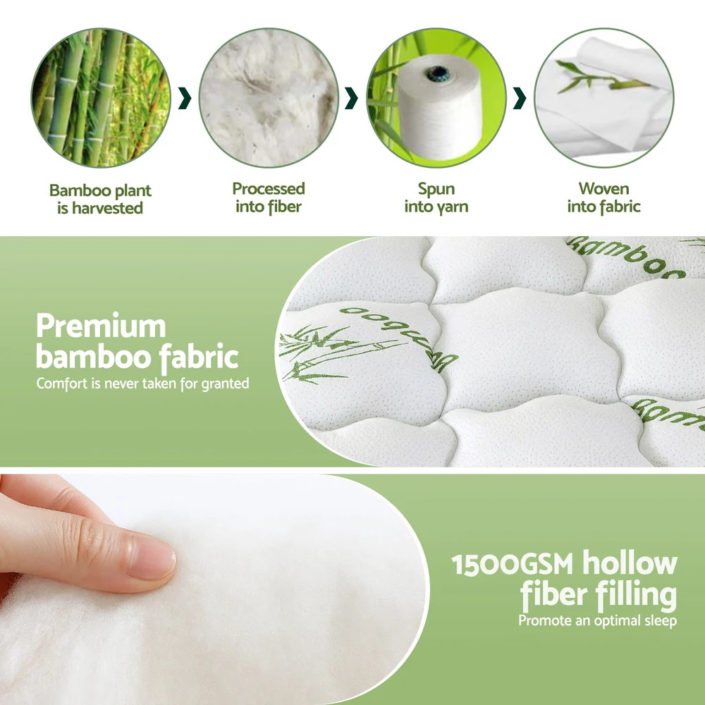Giselle Bedding | Bamboo Cover Pillowtop Mattress Topper | 11cm | Queen - Image 7