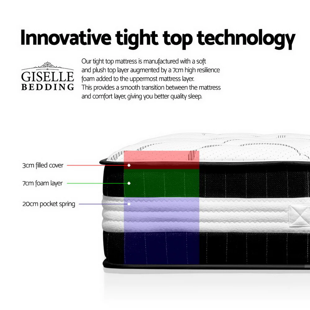 Giselle Bedding | Firm Pocket Spring Mattress | 30cm | Double - Image 6