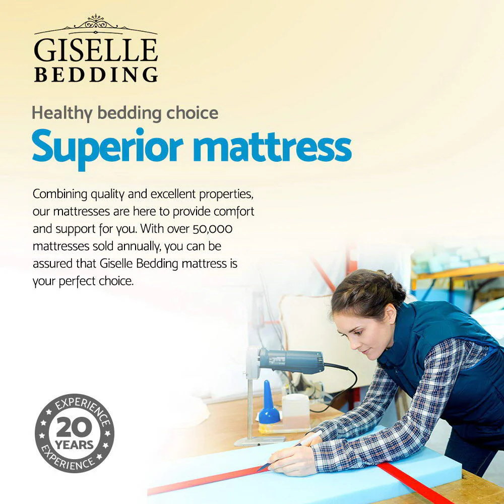 Giselle Bedding | Bamboo Euro Top Pocket Spring Mattress | 34cm | Queen - Image 4