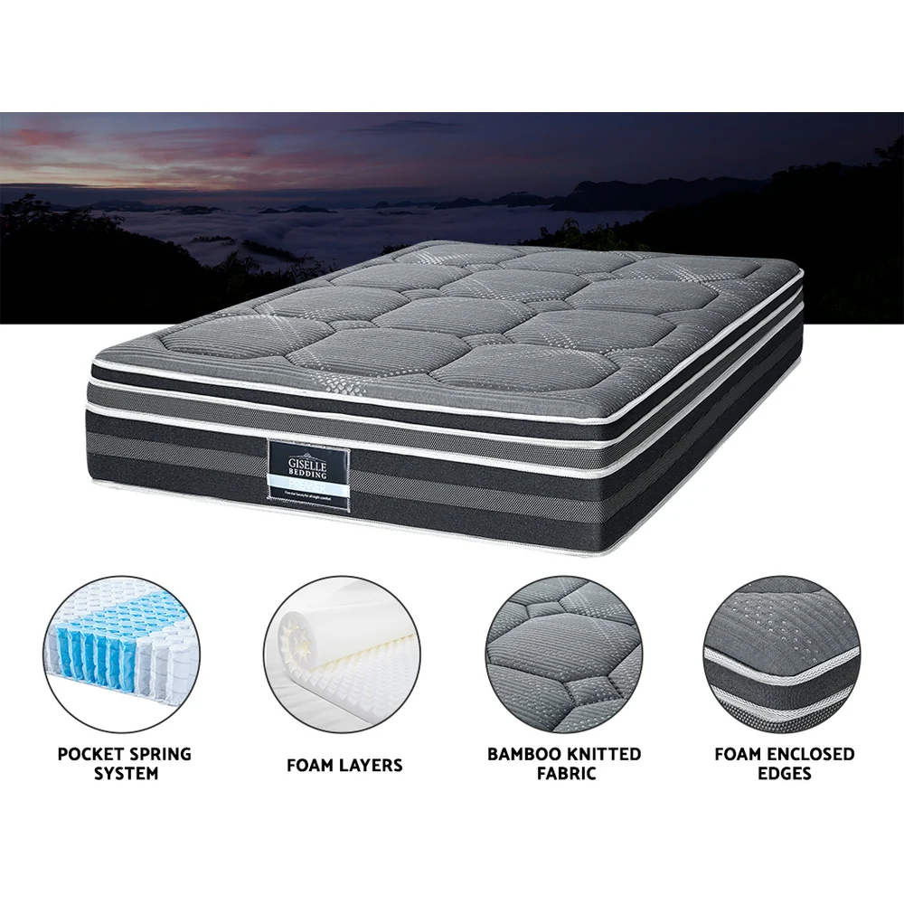 Giselle Bedding | Dual Euro Top Pocket Spring Mattress | 35cm | Queen - Image 4