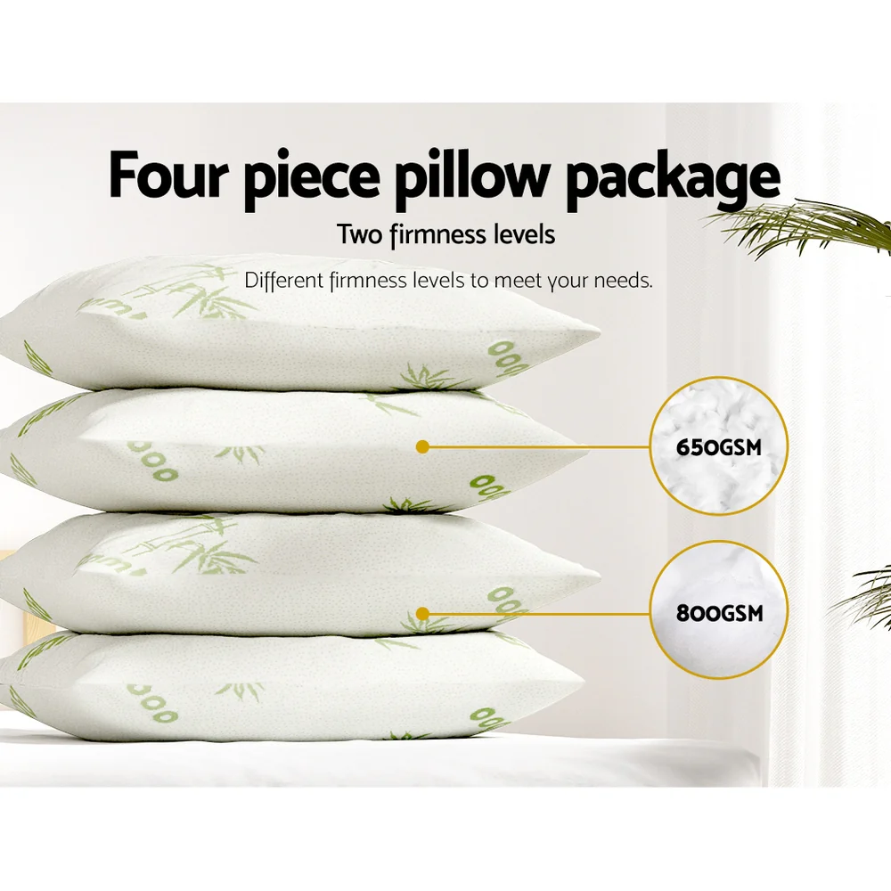 Giselle Bedding Bamboo Pillow | 4 Pack | Family Hotel Pack - Image 4