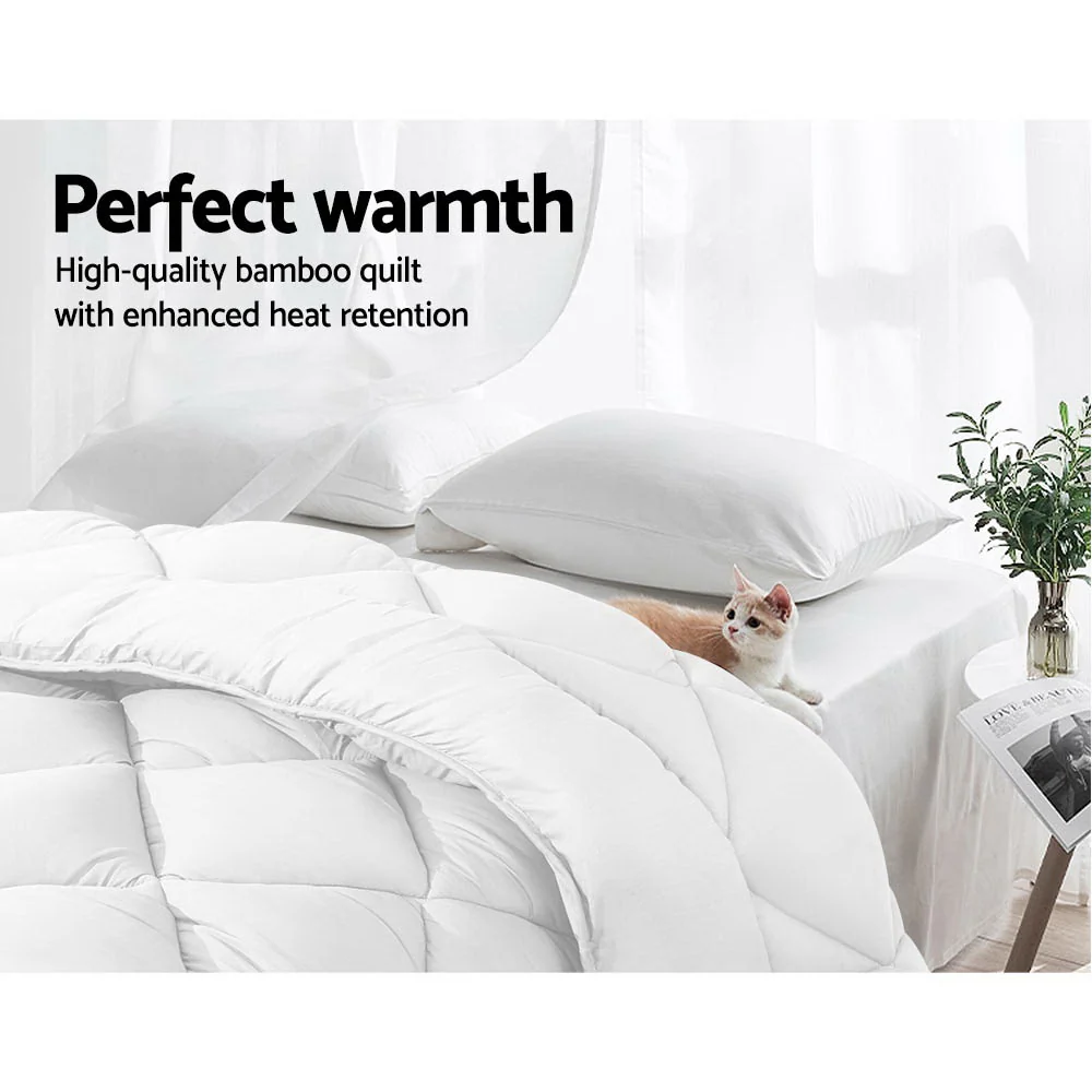 Giselle Bedding | Bamboo Microfibre Quilt | 400GSM | Summer | King - Image 7