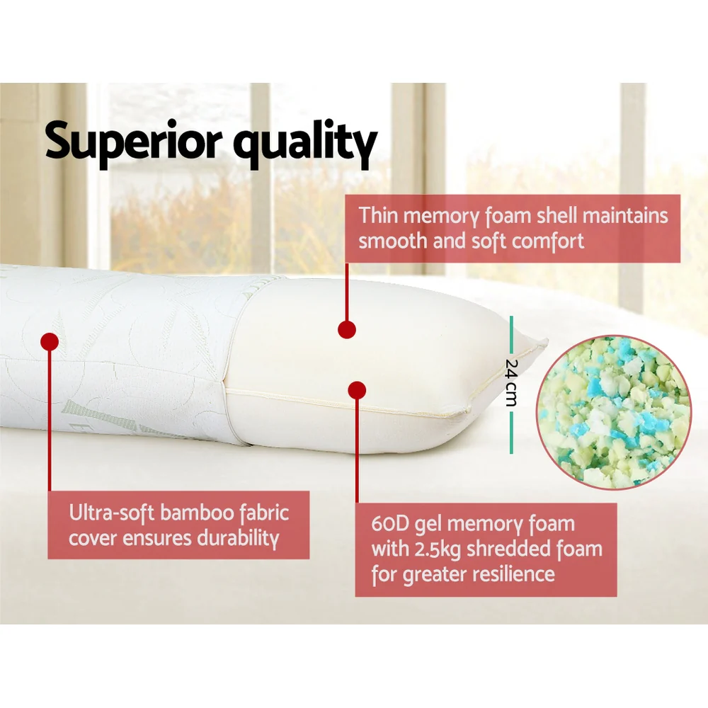 Body Pillow | Memory Foam Fill, Bamboo Cover, 120 × 36 × 24 cm - Image 6