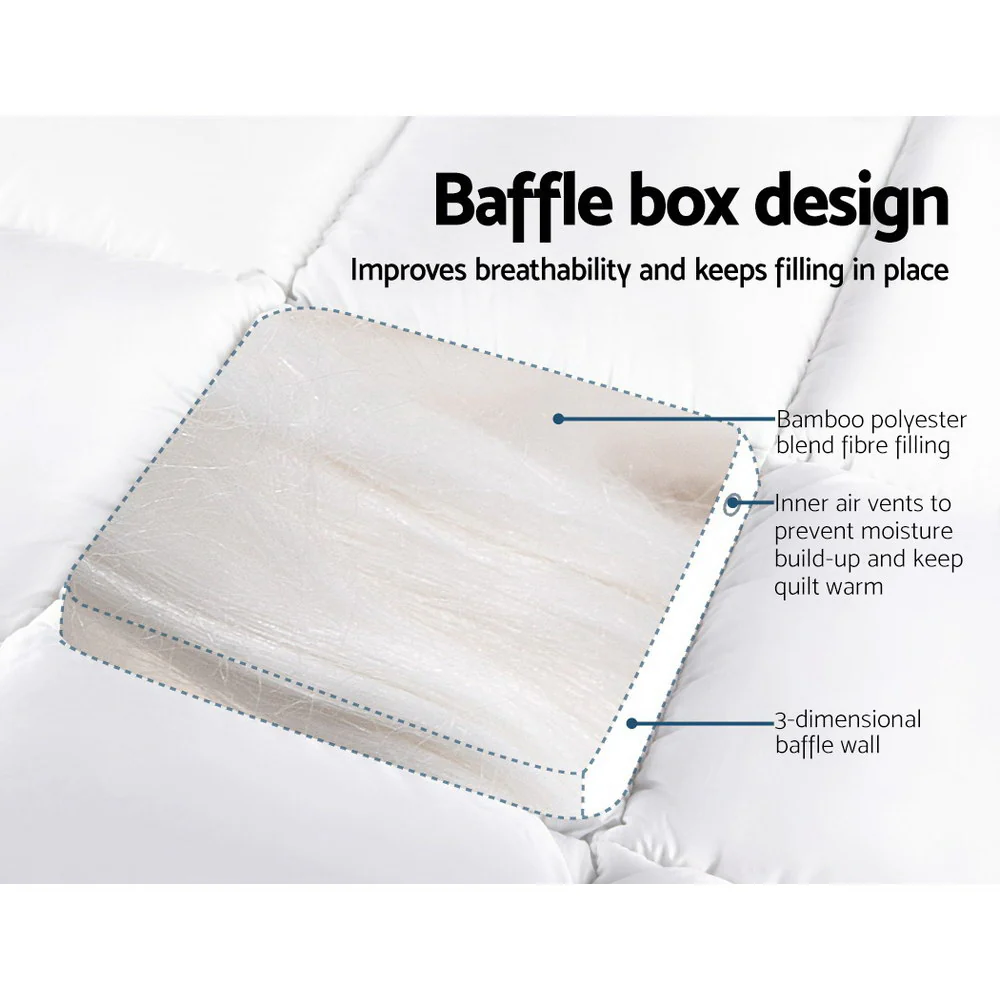 1000GSM Bamboo Pillowtop Mattress Topper | 5cm | Queen | Giselle Bedding - Image 4