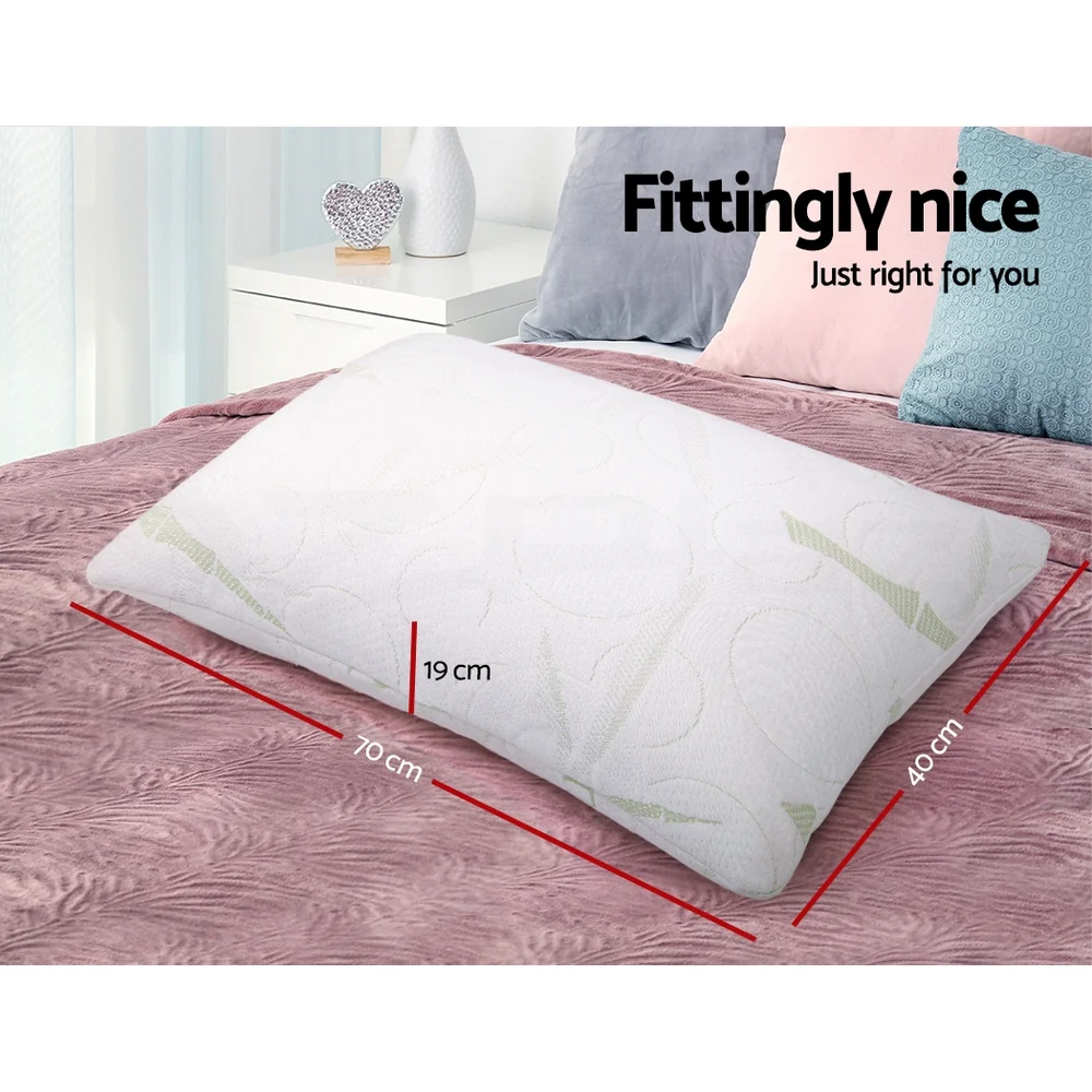 Giselle Bedding Shredded Memory Foam Pillow | Bamboo Cover | Twin Pack - Image 2