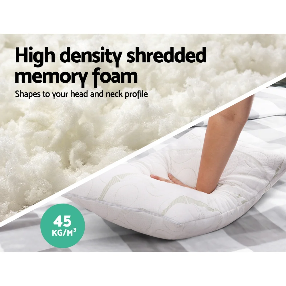Giselle Bedding Shredded Memory Foam Pillow | Bamboo Cover | Twin Pack - Image 3