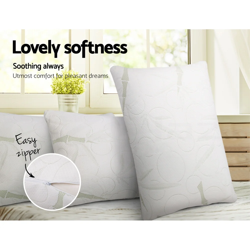 Giselle Bedding Shredded Memory Foam Pillow | Bamboo Cover | Twin Pack - Image 5