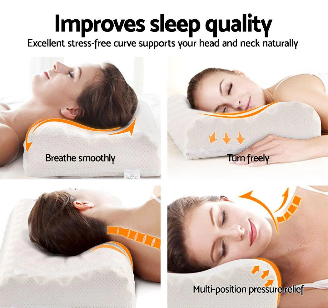 Giselle Contour Latex Pillow | Needle-Hole Ventilation | Set of 2 | 60 × 36cm - Image 6