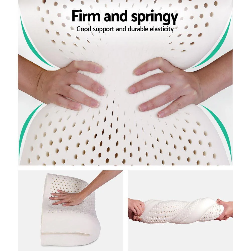 Giselle B-Shape 2-Zone Natural Latex Contour Pillow | Set of 2 | 60 × 40cm - Image 3