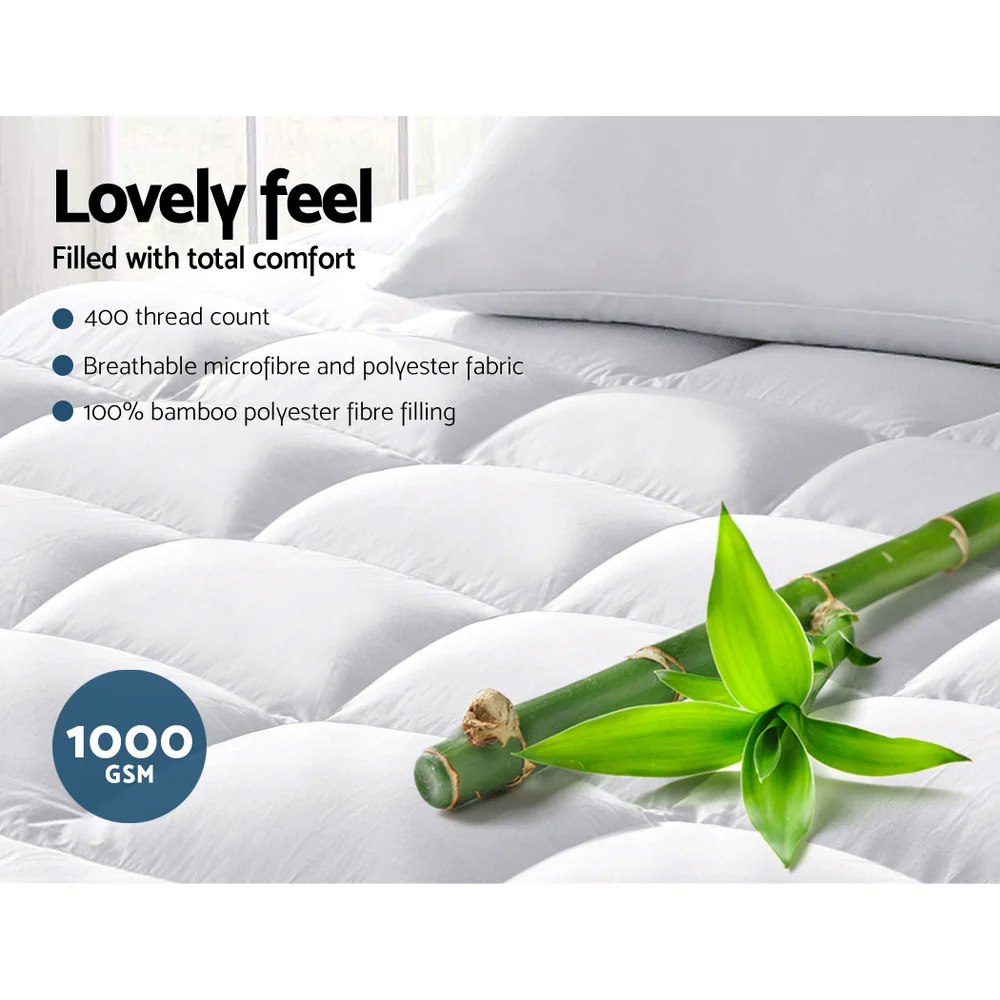 Giselle Bedding | Bamboo Pillowtop Mattress Topper | 5cm | Double - Image 3
