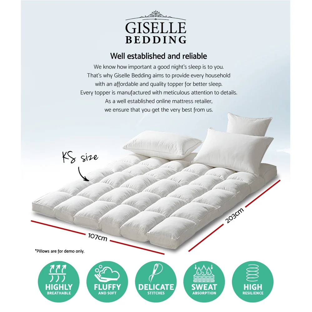 Giselle Bedding | Pillowtop Mattress Topper | 5cm | King Single - Image 3
