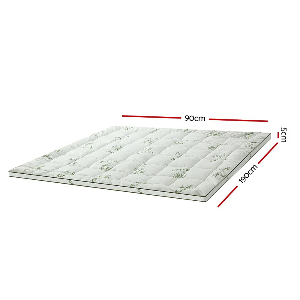 Giselle Bedding | Bamboo Cover Pillowtop Mattress Topper | 5cm | Single - Image 3