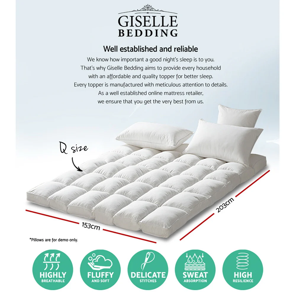 Giselle Bedding | Pillowtop Mattress Topper | 5cm | Queen - Image 3