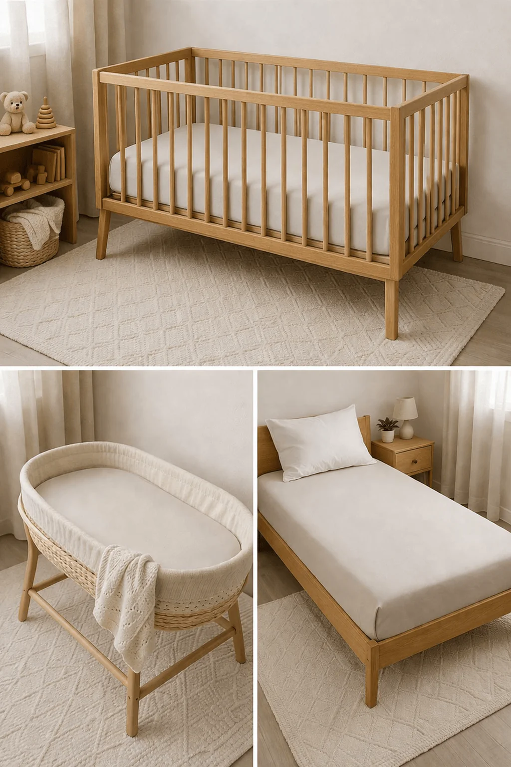 Honey & Stitch | Organic Bamboo Fitted Sheet | Bassinet - Image 4