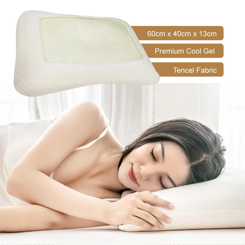 Cool Gel Memory Foam Neck Support Pillow | 60 × 40 × 13 cm - Image 5