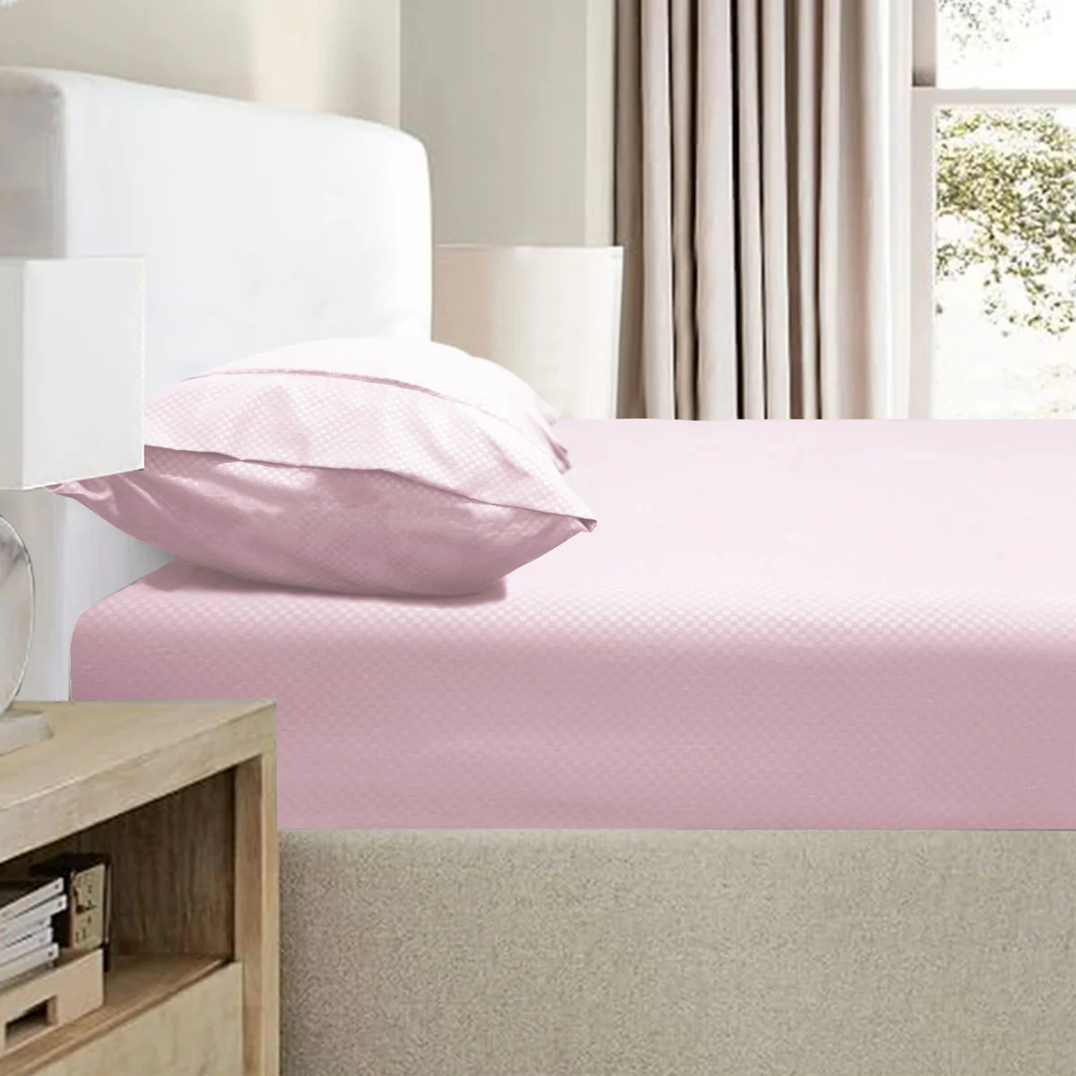 Ramesses | Bamboo Embossed Combo Set | 2000TC | Queen | Pink