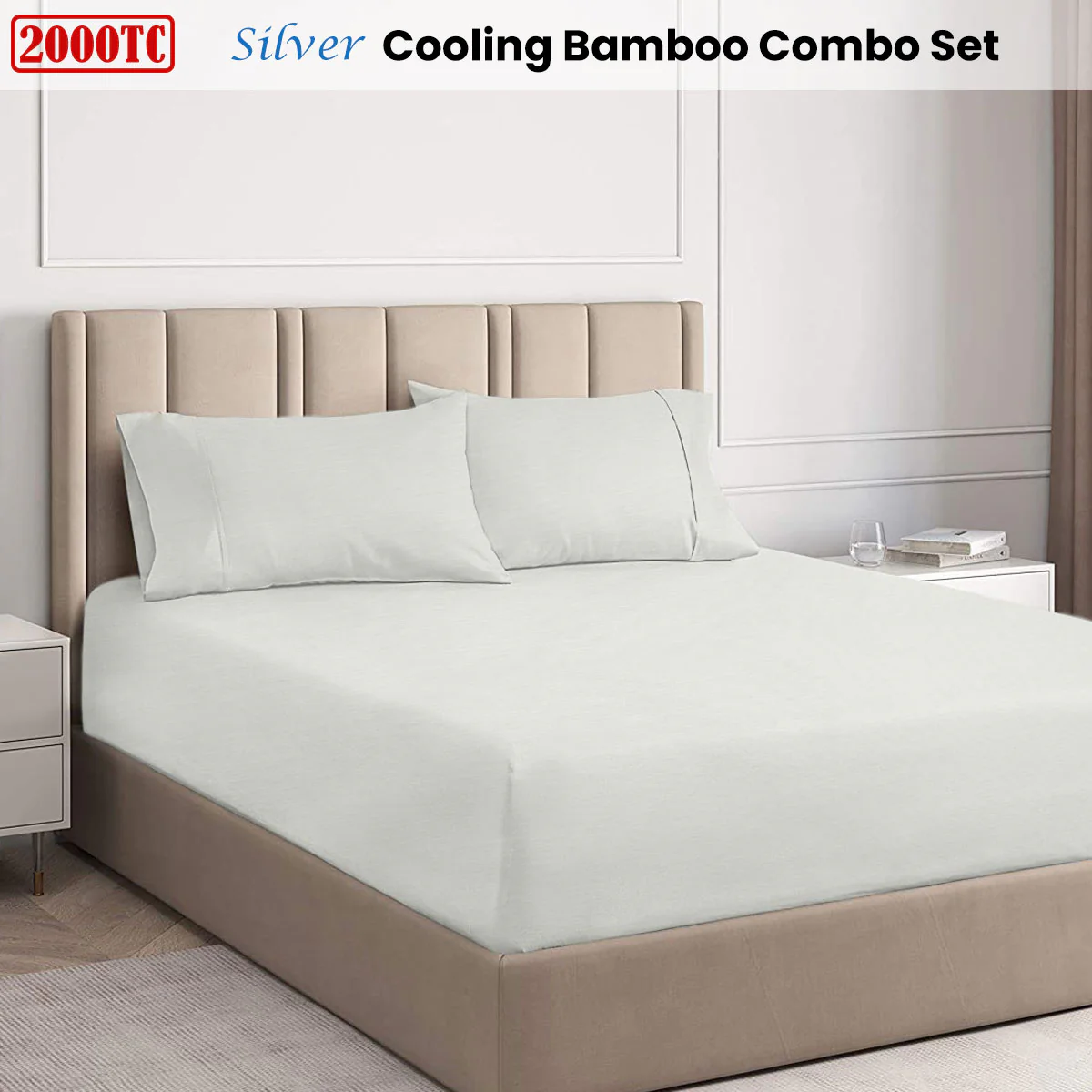 Ramesses | Cooling Bamboo Combo Set | 2000TC | King | Silver - Image 2