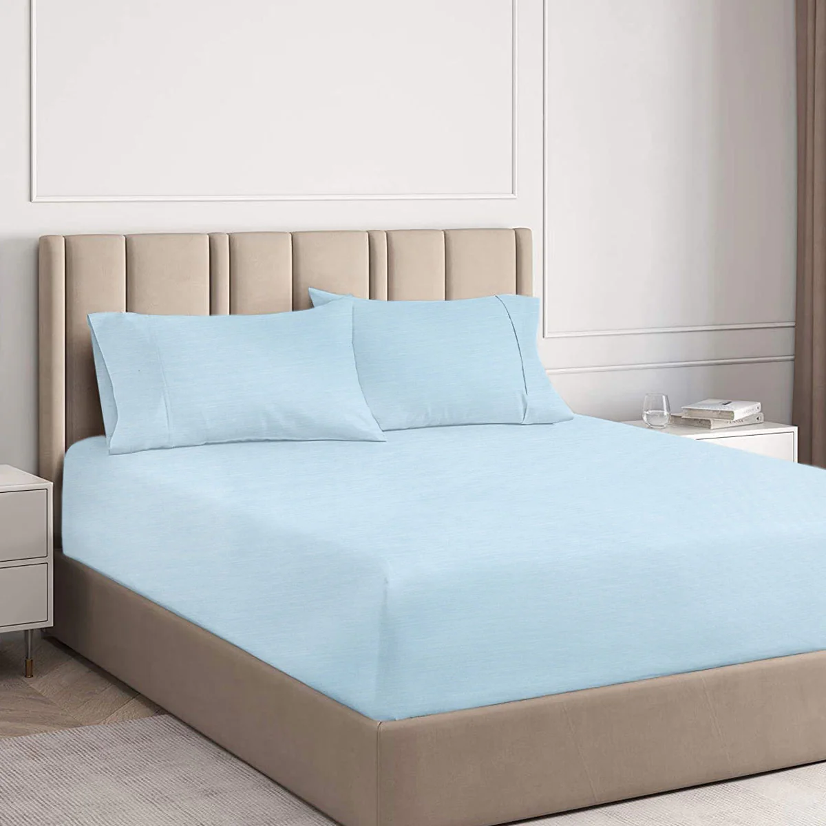 Ramesses | Cooling Bamboo Combo Set | 2000TC | Queen | Steel Blue