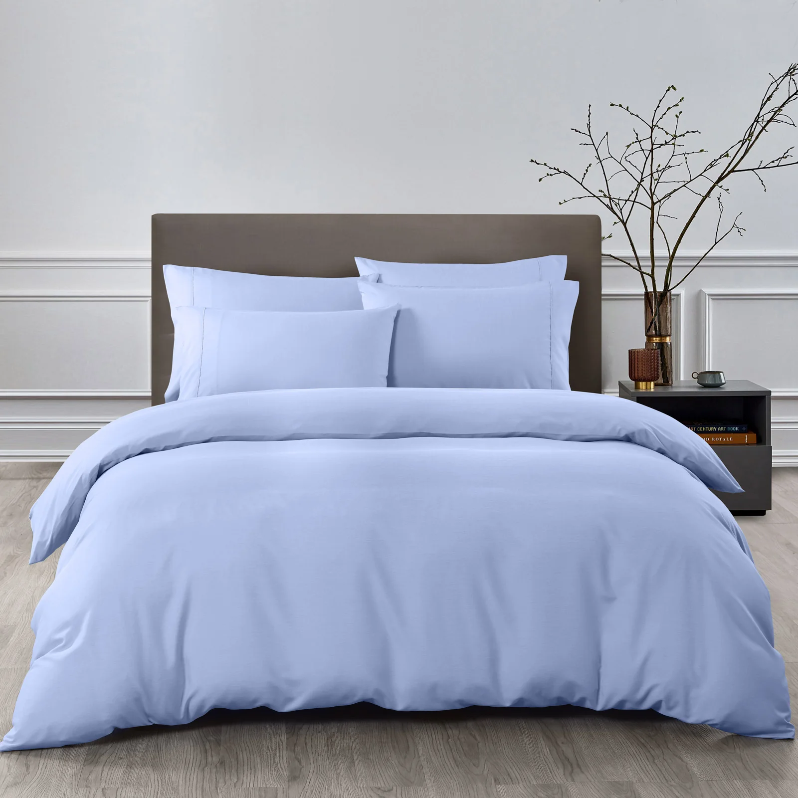 Royal Comfort | Bamboo Cooling Quilt Cover Set | 2000TC | King | Light Blue