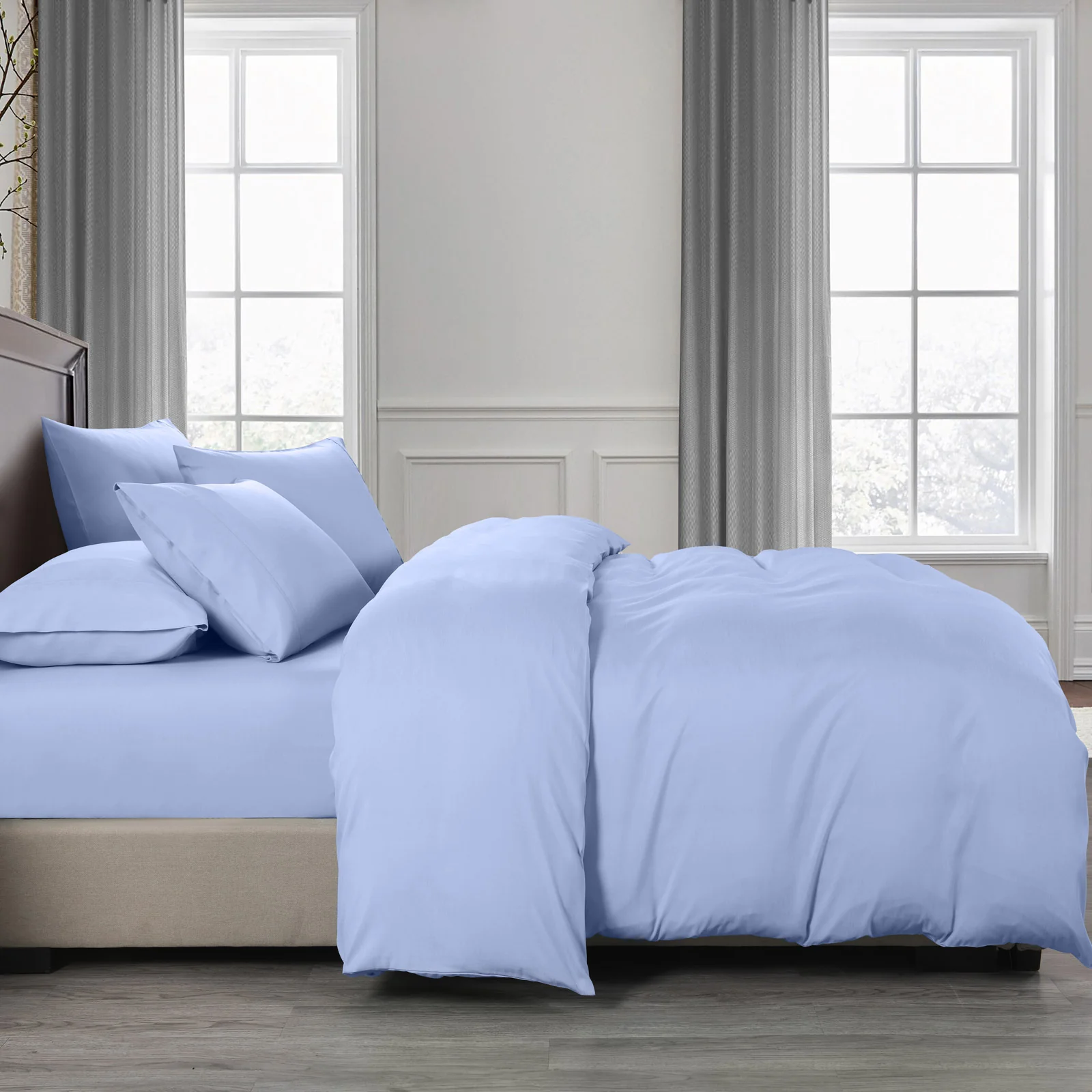 Royal Comfort | Bamboo Cooling Quilt Cover Set | 2000TC | King | Light Blue - Image 3