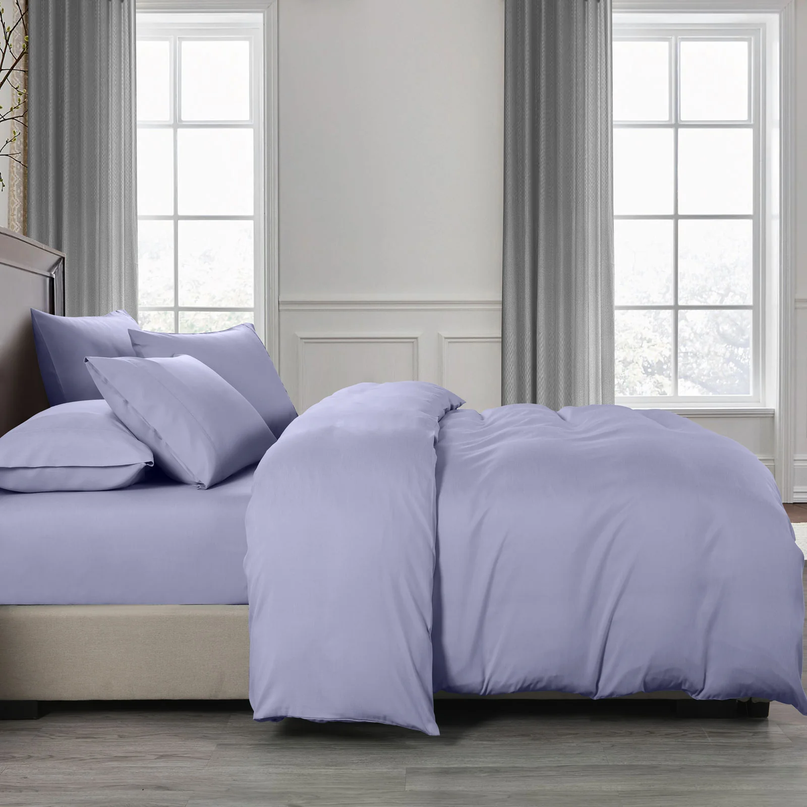 Royal Comfort | Bamboo Quilt Cover Set | 2000TC | King | Lilac Grey - Image 3