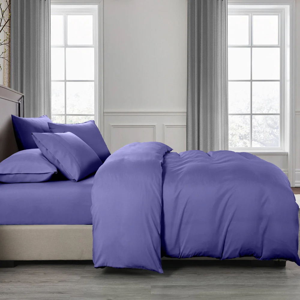 Royal Comfort | Bamboo Cooling Quilt Cover Set | 2000TC | King | Royal Blue - Image 3