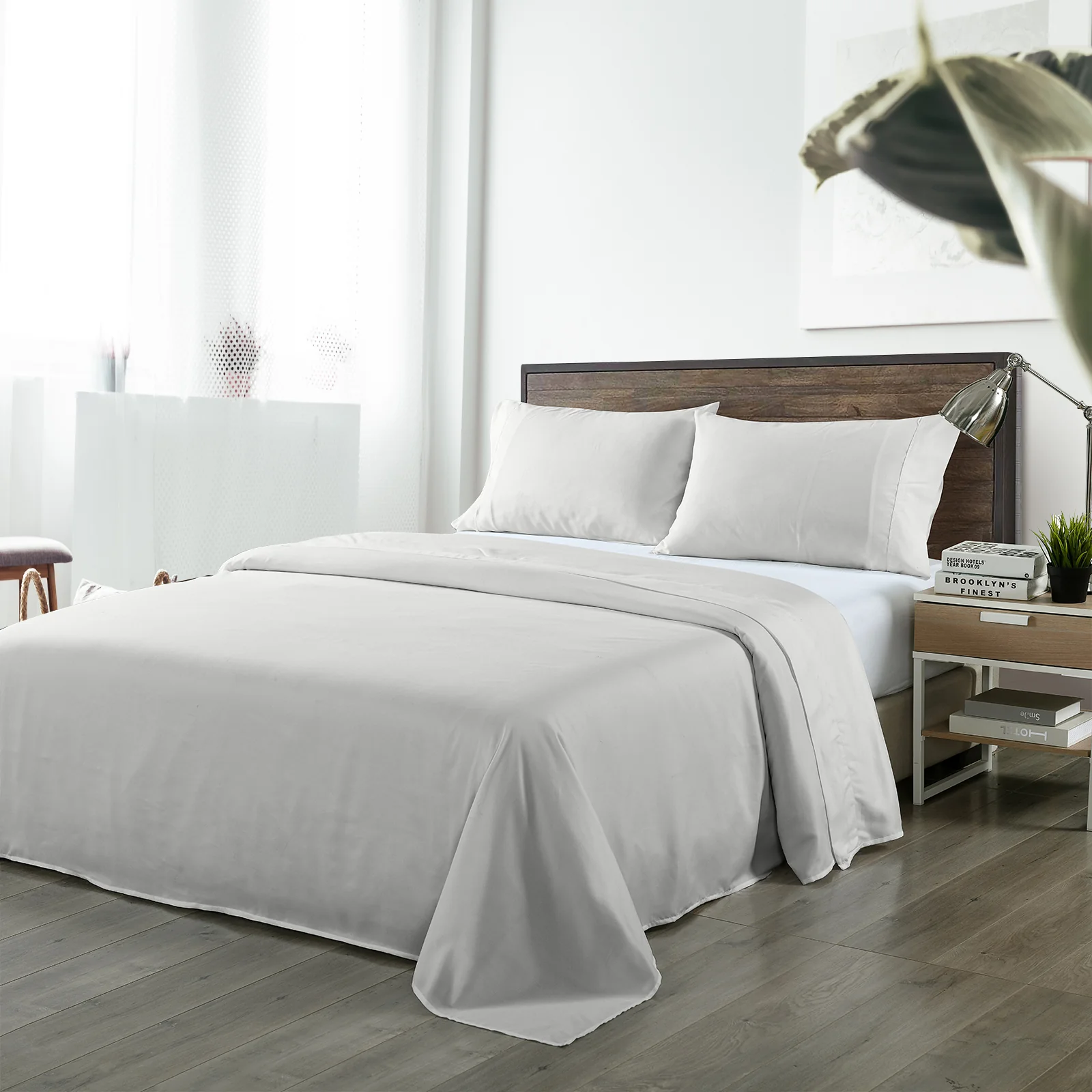 Royal Comfort | Bamboo Blend Sheet Set | 1000TC | King | Light Grey