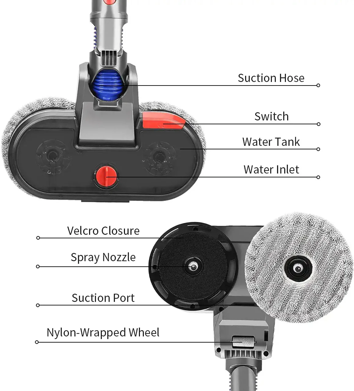 Mop & Vacuum Tool Compatible with Dyson V7, V8, V10, V11 & V15 Vacuum Cleaners - Image 14
