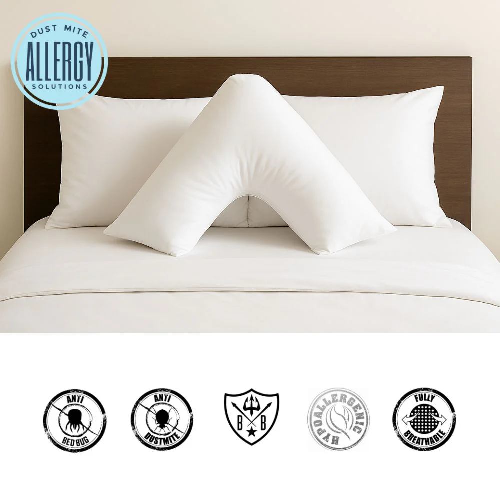 100% Cotton Dust Mite Pillow Protector & Encasement | V-Shape | AU - Image 3